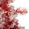 24" Pre-Lit Flocked Red Artificial Christmas Wreath